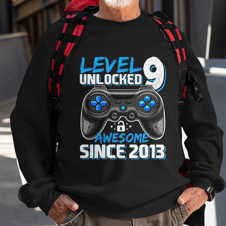 Level 9 Unlocked Awesome 2013 Video Game 9Th Birthday Gift Sweatshirt Gifts for Old Men