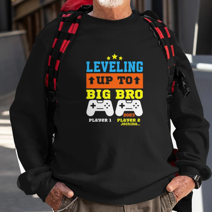 Leveling Up To Big Bro 2023 Pregnancy Announcement Funny Sweatshirt Gifts for Old Men