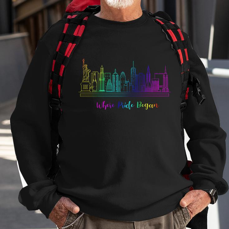 Lgbt Where Pride Began New York Skyline Sweatshirt Gifts for Old Men