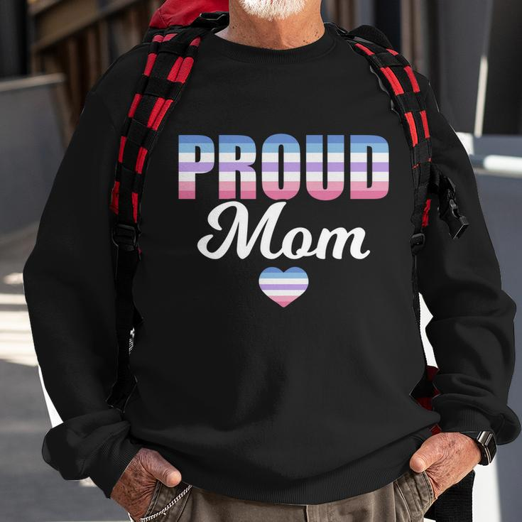 Lgbtq Bigender Flag Heart Proud Mom Mothers Day Bi Gender Meaningful Gift Sweatshirt Gifts for Old Men