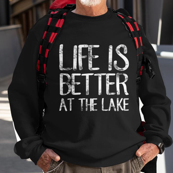 Life Is Better At The Lake Shirt Funny Camping Fishing Tee Sweatshirt Gifts for Old Men