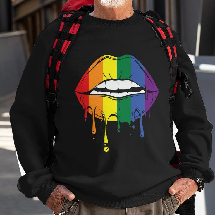 Lips Lgbt Gay Pride Lesbian Bisexual Ally Quote V2 Sweatshirt Gifts for Old Men