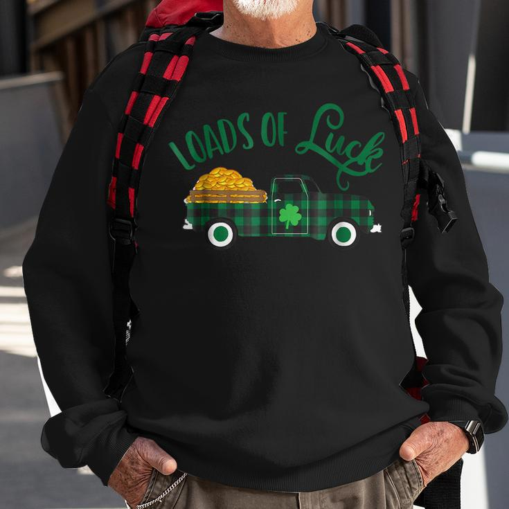 Loads Of Luck - St Pattys Day Vintage Pickup Truck Men Women Sweatshirt Graphic Print Unisex Gifts for Old Men