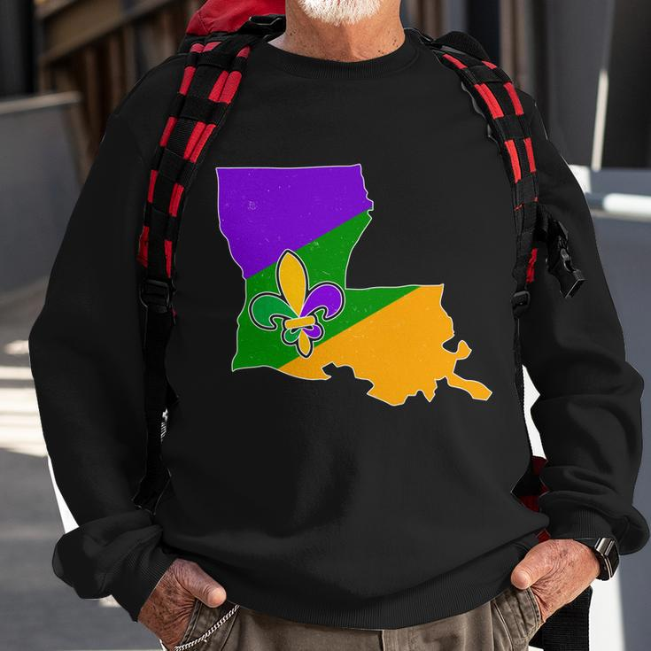 Louisiana Mardi Gras Fleur De Lis Sweatshirt Gifts for Old Men