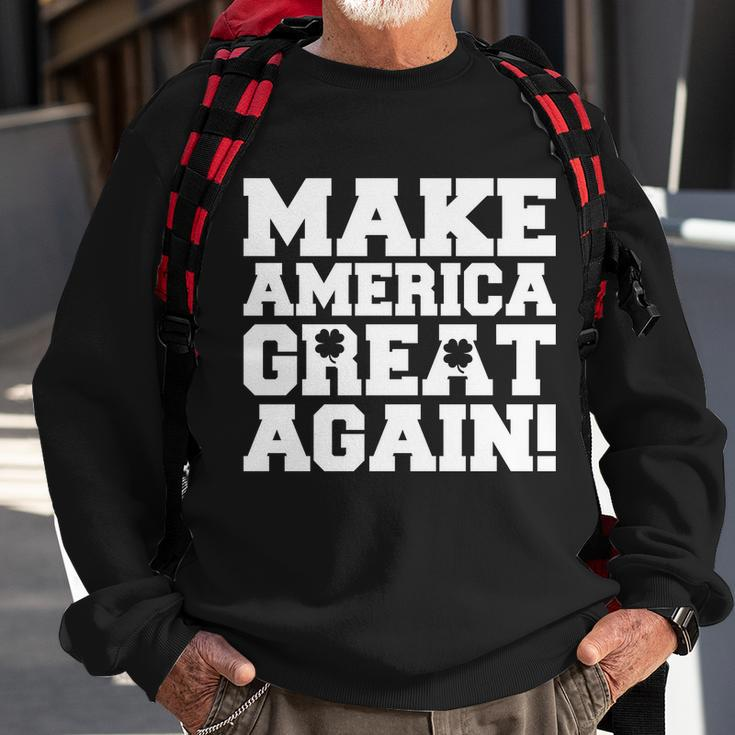 Make America Great Again Donald Trump St Patricks Day Clover Shamrocks Sweatshirt Gifts for Old Men