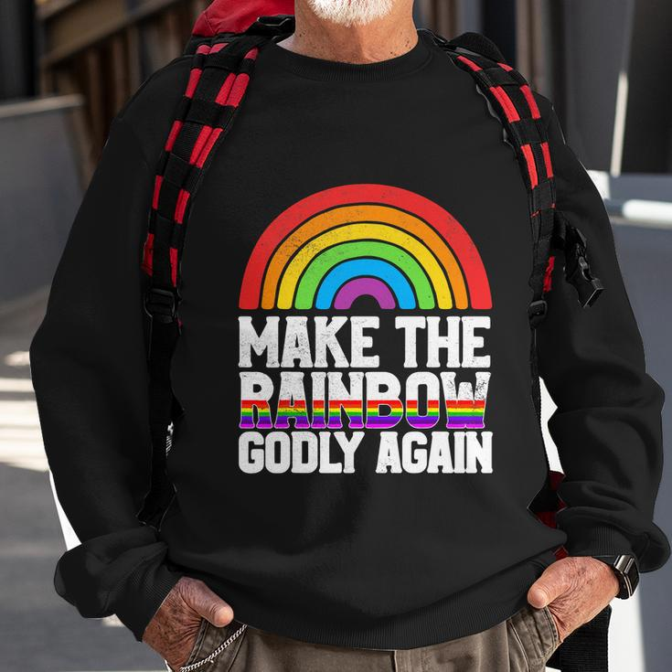Make The Rainbow Godly Again Lgbt Funny Flag Gay Pride Sweatshirt Gifts for Old Men