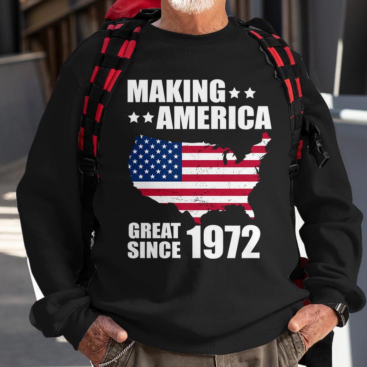 Making America Great Since 1972 Birthday Sweatshirt Gifts for Old Men