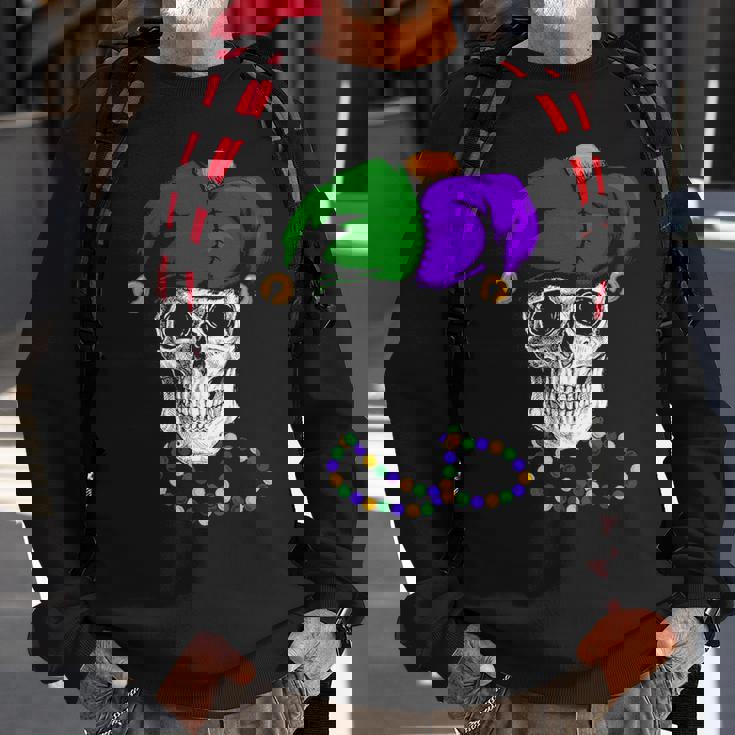 Mardi Gras Skull Jester Hat Sweatshirt Gifts for Old Men