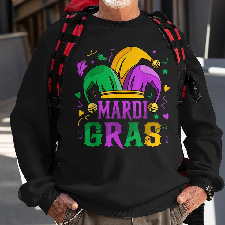 Mardi GrasMardi Gras 2022 Beads Mask Feathers  V2 Men Women Sweatshirt Graphic Print Unisex Gifts for Old Men
