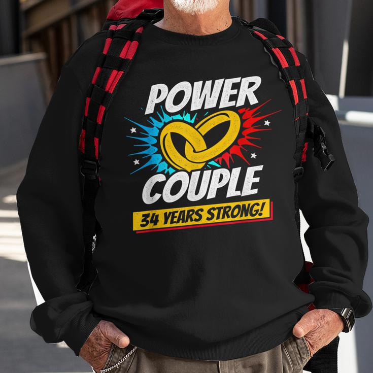 Married 34 Years Power Couple 34Th Wedding Anniversary Sweatshirt Gifts for Old Men