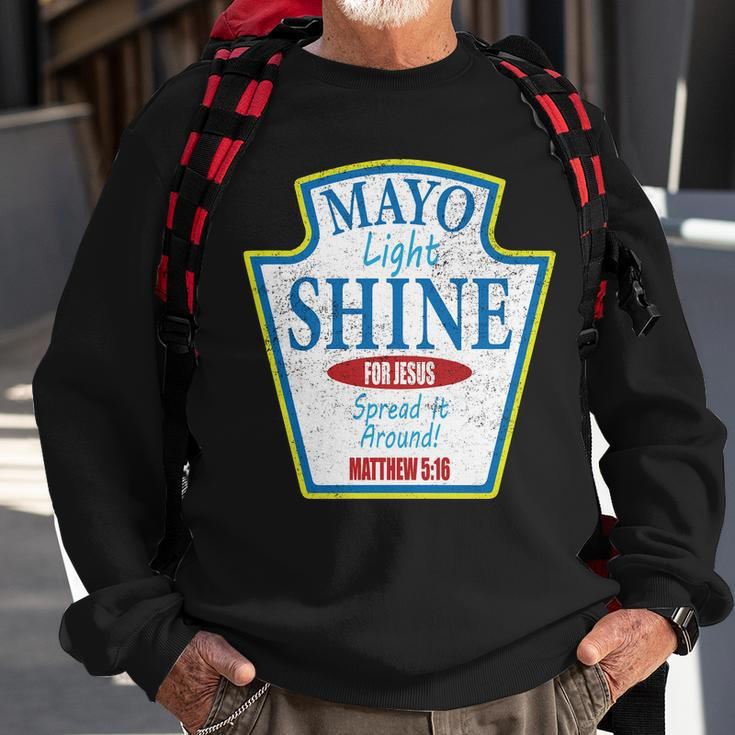 Mayo Light Shine For Jesus Sweatshirt Gifts for Old Men