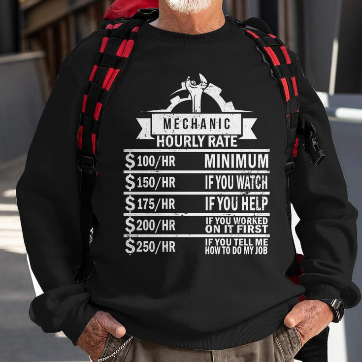 Mechanic Hourly Rate Tshirt Sweatshirt Gifts for Old Men