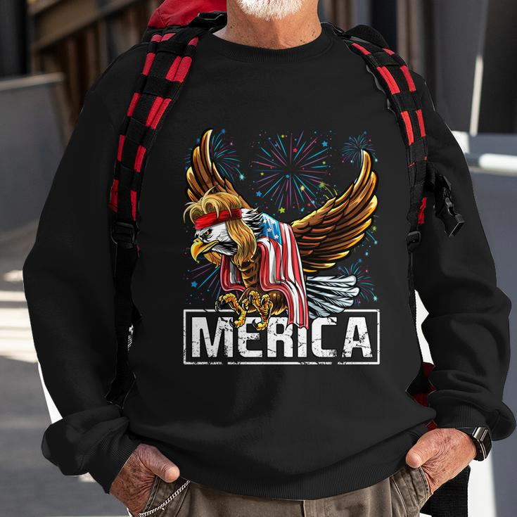 Merica Bald Eagle Mullet 4Th Of July American Flag Patriotic Funny Gift Sweatshirt Gifts for Old Men