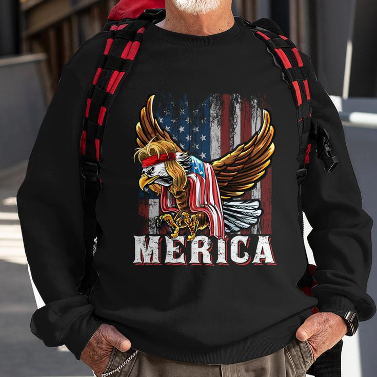 Merica Bald Eagle Mullet 4Th Of July American Flag Patriotic Meaningful Gift Sweatshirt Gifts for Old Men