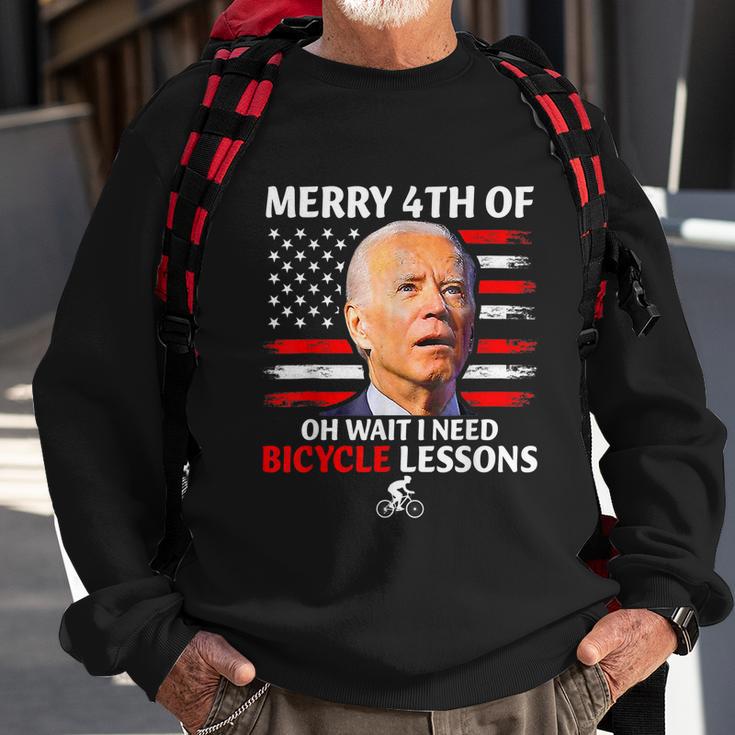 Merry 4Th Of July Biden Bike Bicycle Falls Off Anti Biden V2 Sweatshirt Gifts for Old Men