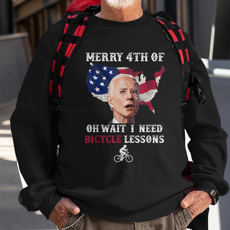 Merry 4Th Of July Biden Bike Bicycle Falls Off Anti Biden V7 Sweatshirt Gifts for Old Men