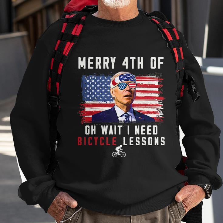 Merry 4Th Of July Biden Bike Bicycle Falls Off Funny V3 Sweatshirt Gifts for Old Men