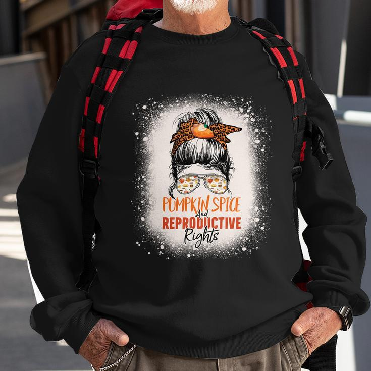 Messy Bun Bleached Pumpkin Spice And Reproductive Rights Cute Gift Sweatshirt Gifts for Old Men