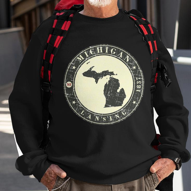Michigan Lansing Retro Tshirt Sweatshirt Gifts for Old Men