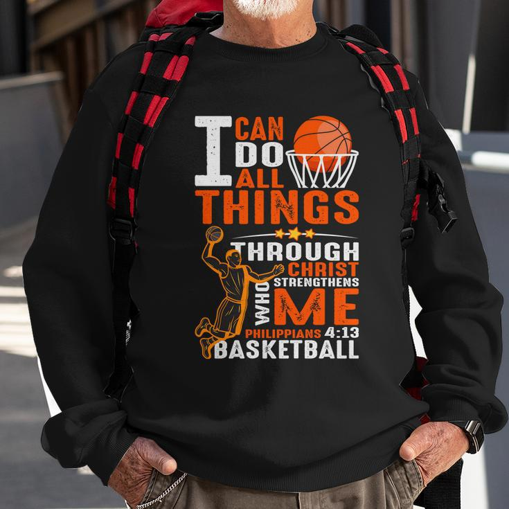 Motivational Basketball Christianity Quote Christian Basketball Bible Verse Sweatshirt Gifts for Old Men