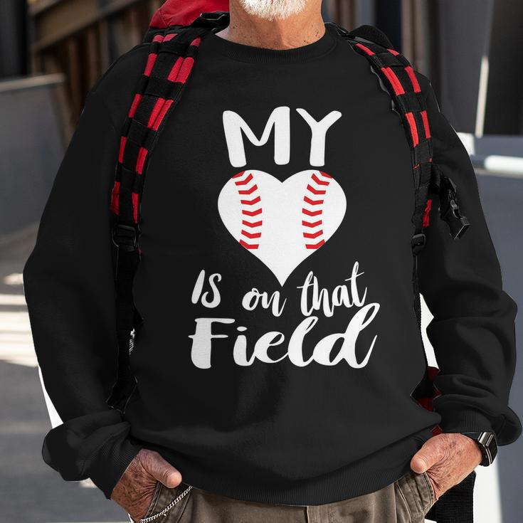 My Love Is On The Field Baseball Sweatshirt Gifts for Old Men