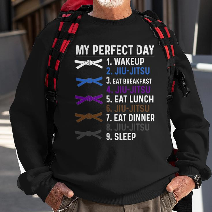 My Perfect Day Brazilian Jiu Jitsu Bjj Fighter Rolling Funny Sweatshirt Gifts for Old Men