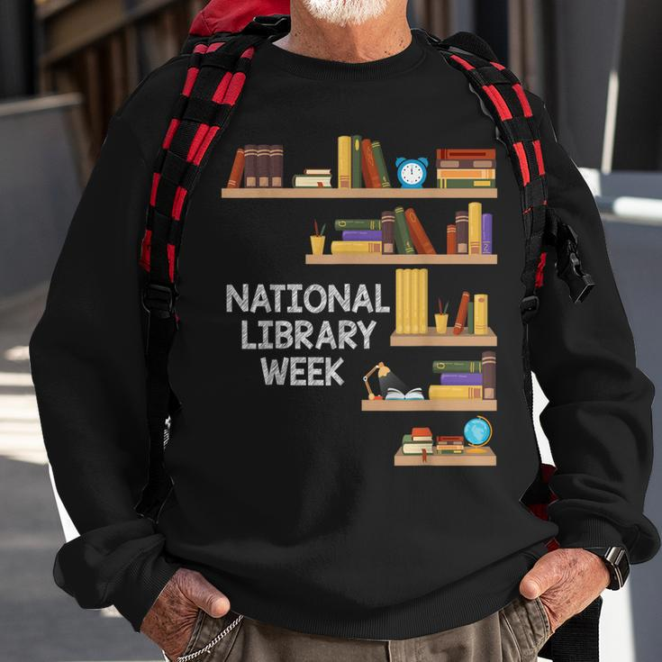National Library Week Book Reading Library Day Librarian Sweatshirt Gifts for Old Men