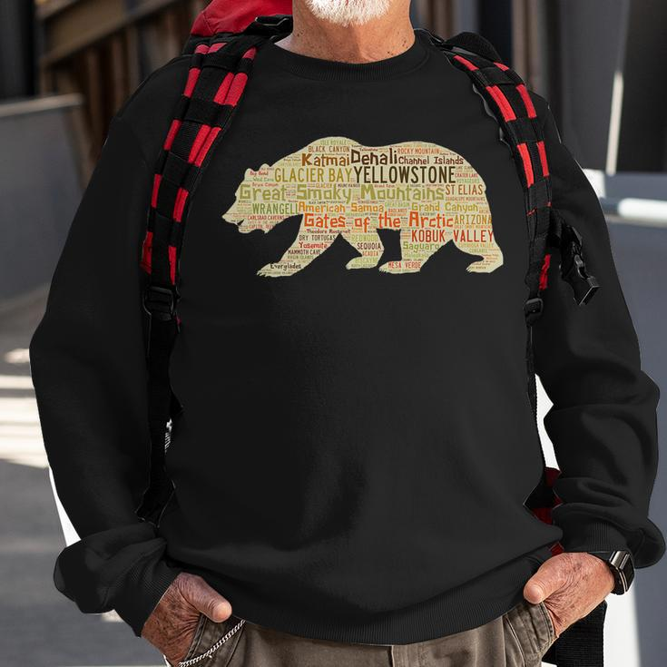 National Parks 59 National Parks Bear Hiking Outdoors Sweatshirt Gifts for Old Men