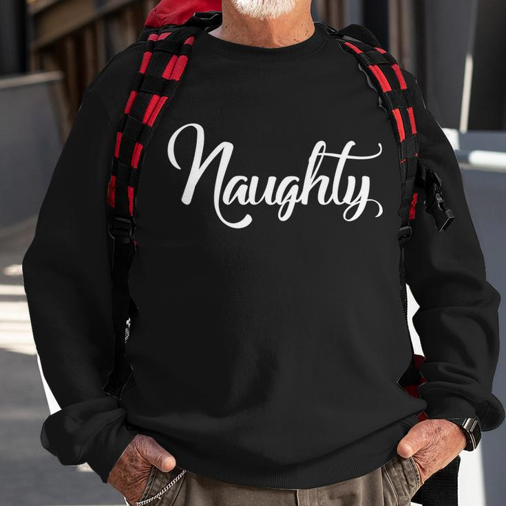 Naughty Christmas Couples Naughty And Nice Sweatshirt Gifts for Old Men