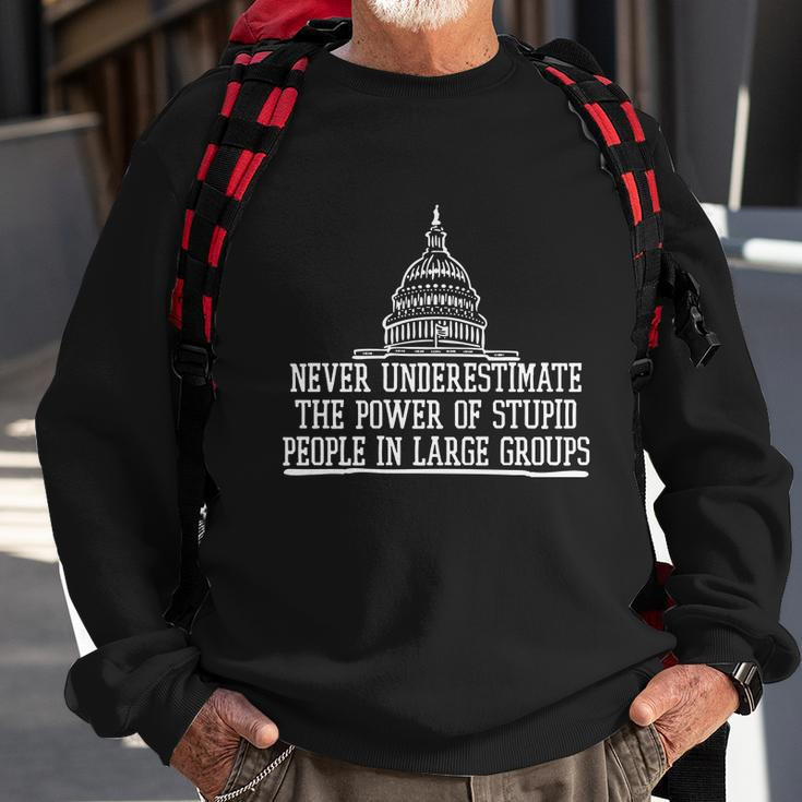 Never Underestimate The Power Of Stupid People In Large Groups V2 Sweatshirt Gifts for Old Men