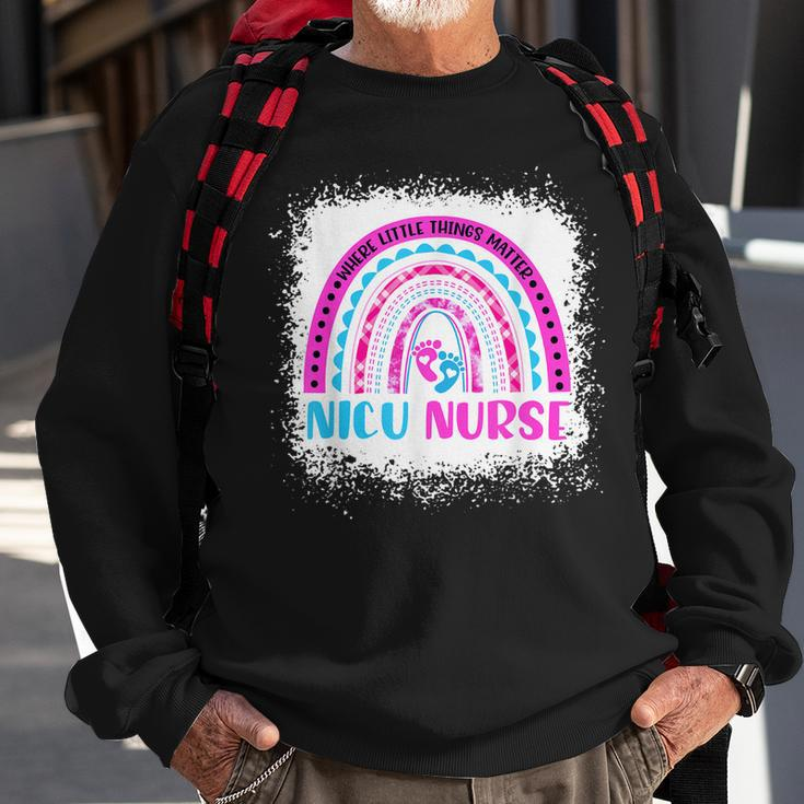 Nicu Nurse Neonatal Nurse Labor And Delivery Leopard Rainbow V2 Sweatshirt Gifts for Old Men