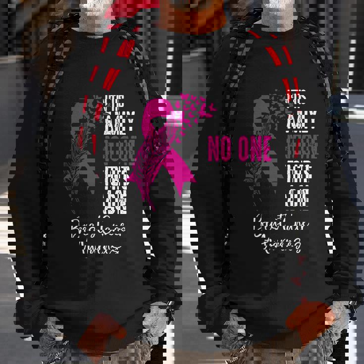 No One Fights Alone Breast Cancer Awareness Meaningful Gift Sweatshirt Gifts for Old Men