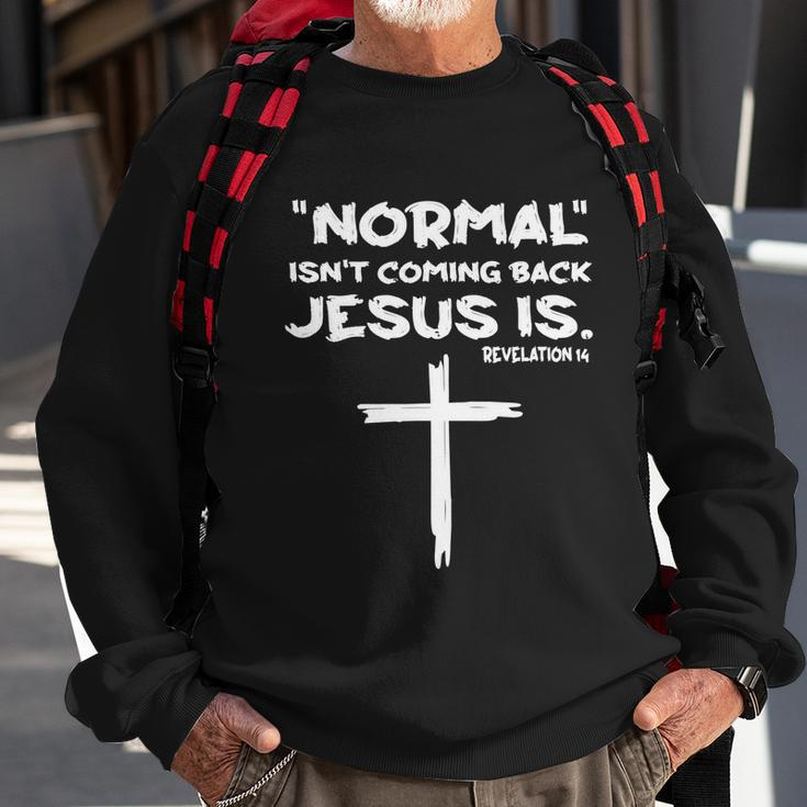 Normal Isnt Coming Back Jesus Is Tshirt Sweatshirt Gifts for Old Men