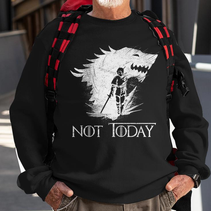Not Today Arya Wolf Tshirt Sweatshirt Gifts for Old Men