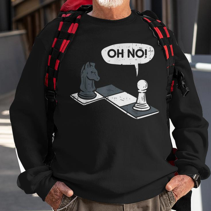 Oh No Pawn Knight Chess Game Player Master Men Women Kids Sweatshirt Gifts for Old Men