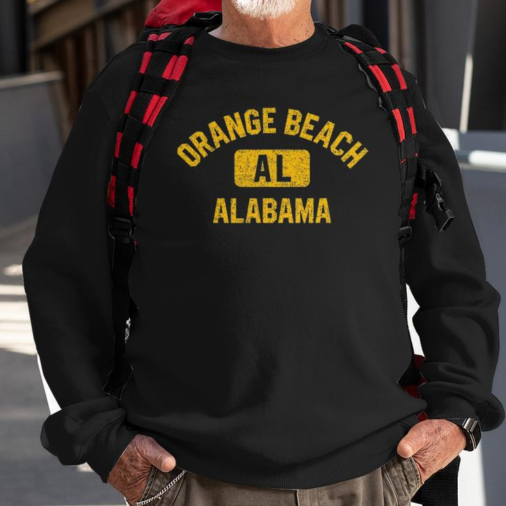 Orange Beach Al Alabama Gym Style Distressed Amber Print Sweatshirt Gifts for Old Men