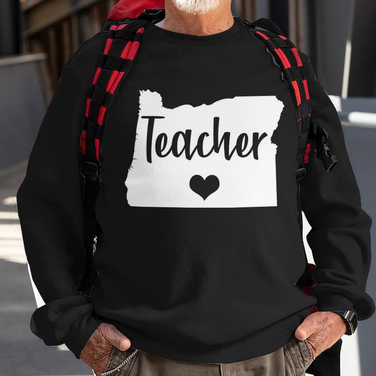 Oregon Teacher Red For Ed Sweatshirt Gifts for Old Men