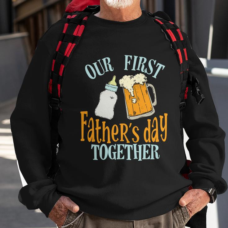 Our First Fathers Day Together Dad And Son Daughter Sweatshirt Gifts for Old Men