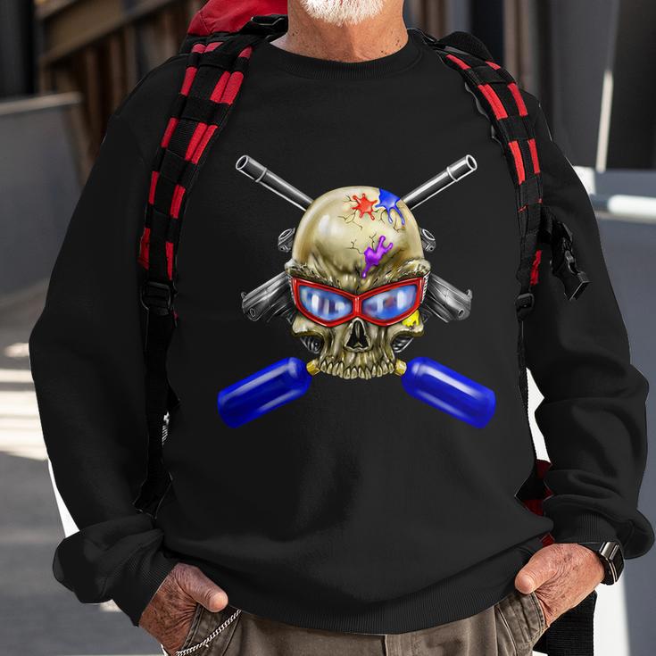 Paintball Skull Sweatshirt Gifts for Old Men