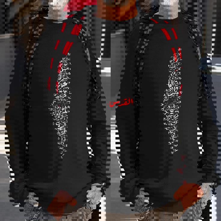 Palestinian Map With Cities Villages Calligraphy Palestine Gift Graphic Design Printed Casual Daily Basic Sweatshirt Gifts for Old Men Palestinian Map With Cities Villages Calligraphy Palestine Gift Graphic Design Printed Casual Daily Basic Sweatshirt Gifts for Old Men