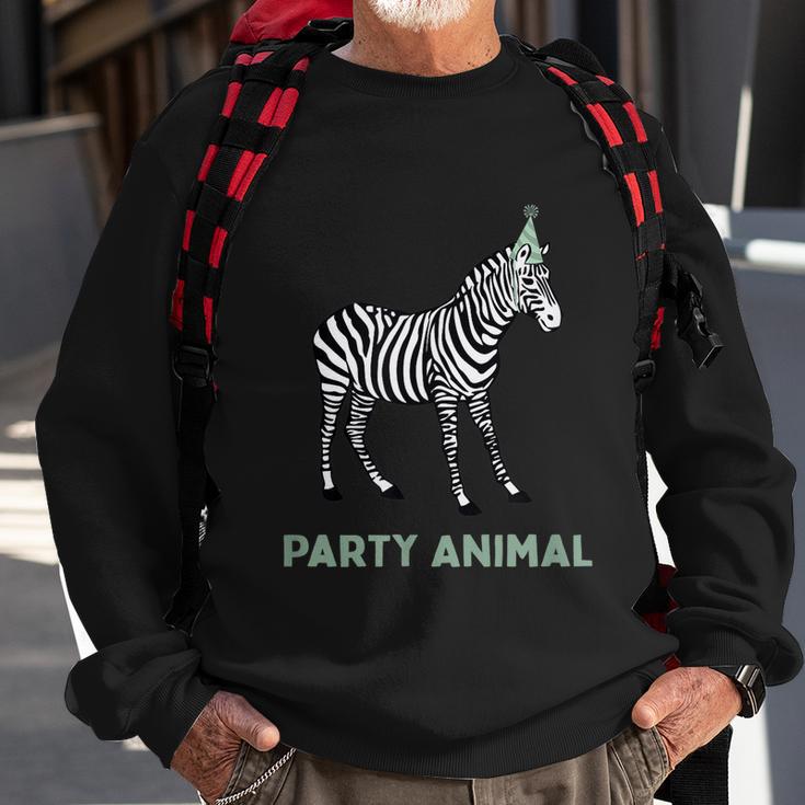 Party Animal Zebra Birthday Zebra Animal Birthday Sweatshirt Gifts for Old Men