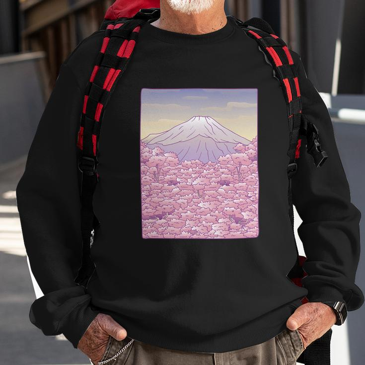 Pastel Mount Fuji Sweatshirt Gifts for Old Men