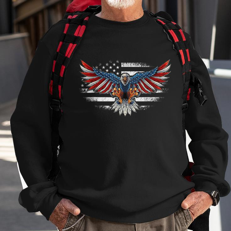 Patriotic Eagle 4Th Of July Usa American Flag Funny Gift Sweatshirt Gifts for Old Men