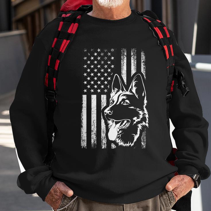 Patriotic German Shepherd American Flag Dog Lover Gift V2 Sweatshirt Gifts for Old Men