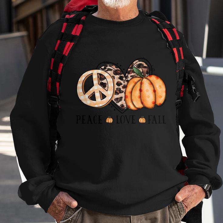 Peace Love Fall Thanksgiving Quote V3 Sweatshirt Gifts for Old Men