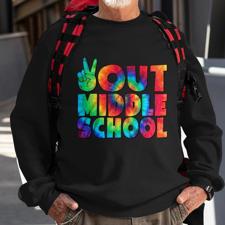 Peace Out Middle School Graduation Happy Last Day Of School Gift Sweatshirt Gifts for Old Men