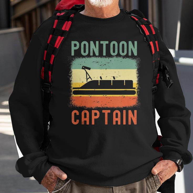 Pontoon Captain Retro Vintage Funny Boat Lake Outfit Sweatshirt Gifts for Old Men