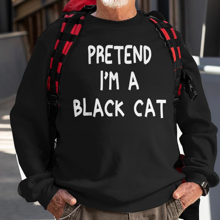 Pretend Im A Black Cat Halloween 2021 Lazy Funny Sweatshirt Gifts for Old Men