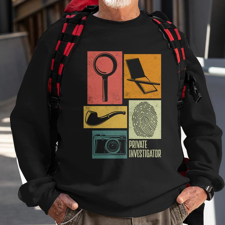Private Detective Crime Investigator Silhouettes Gift Sweatshirt Gifts for Old Men