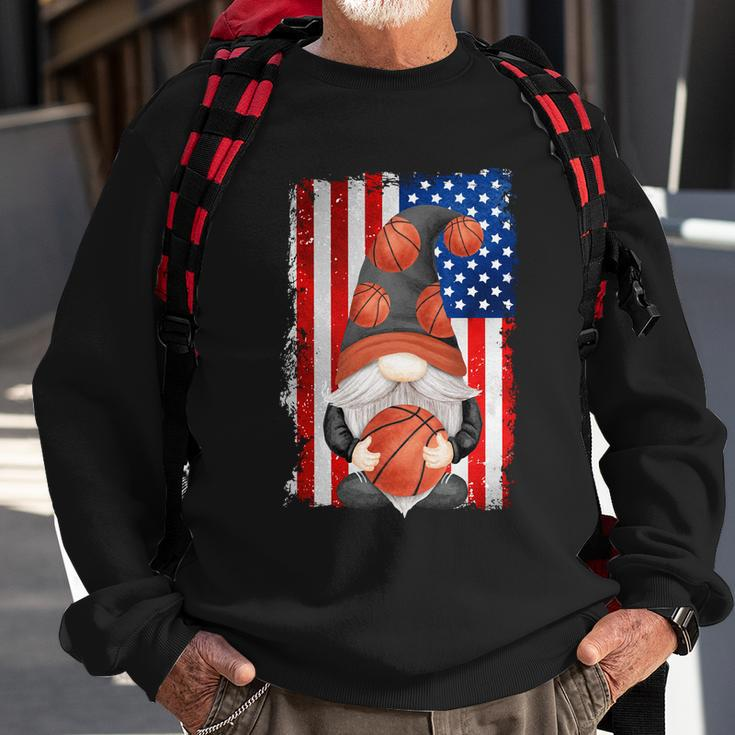 Proud Basketball Grandpa Gnome With Patriotic American Flag Cute Gift Sweatshirt Gifts for Old Men